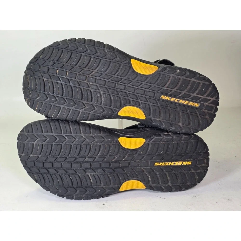 Skechers Lomell Rip Tide Sandals Men's 8 Black Gray Goodyear Relaxed Fit‎ Shoes